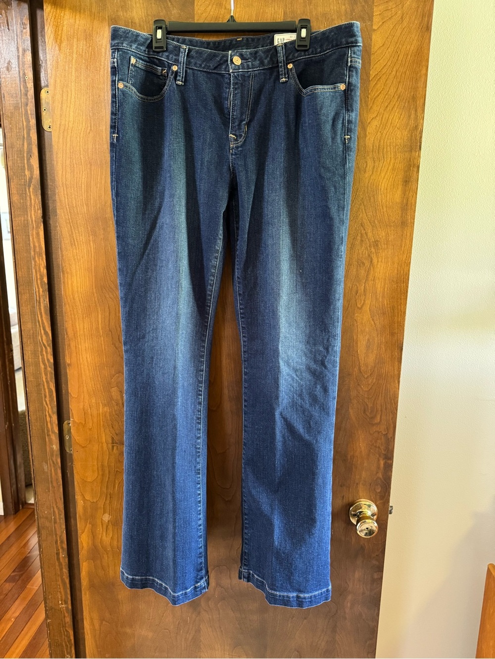 GAP Women's Reissue Long and Lean 33 (16) Tall Jeans in Dark Blue